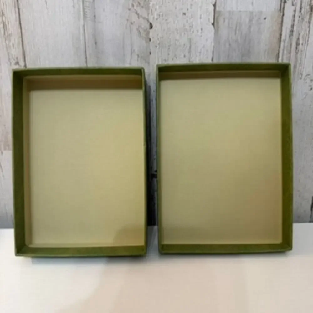 Gucci Green Damask Logo Gift Box Storage Keepsake Box w/ Lid 6.5x4.75 in
